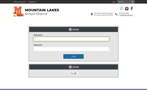 Login - Mountain Lakes School District