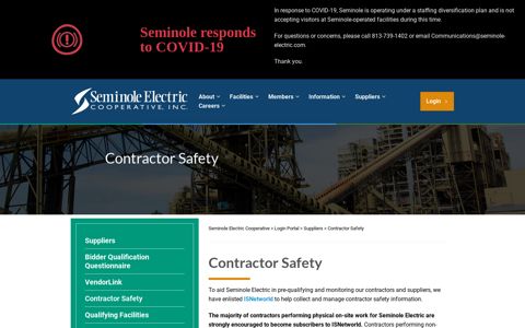 Contractor Safety – Seminole Electric Cooperative