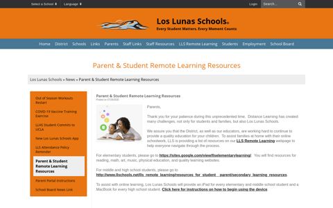 Parent & Student Remote Learning Resources - Los Lunas ...