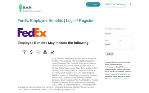 FedEx Employee Benefits | Login / Register