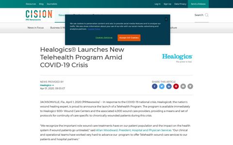 Healogics® Launches New Telehealth Program Amid COVID ...