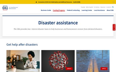 Disaster assistance - SBA