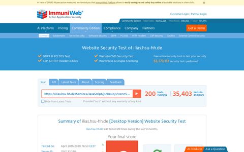 ilias.hsu-hh.de Website Security Test - ImmuniWeb