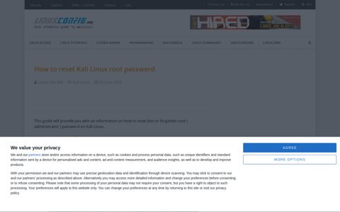 How to reset Kali Linux root password - LinuxConfig.org