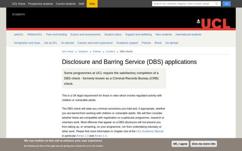 Disclosure and Barring Service (DBS) applications | Students ...