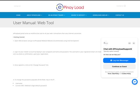 User Manual: Web Tool | ePinoyload.com