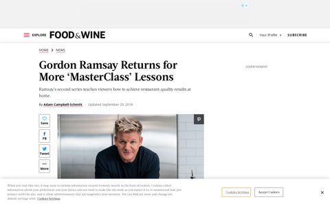 Gordon Ramsay Returns for More 'MasterClass' Lessons ...