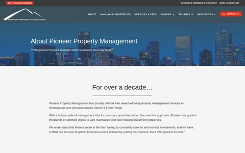 About Us - Pioneer Property Management, Denver Co