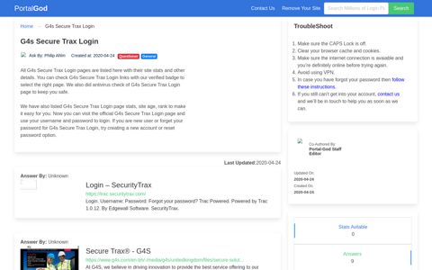 G4s Secure Trax Login Page - portal-god.com