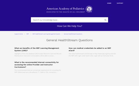 General HealthStream Questions - American Academy of ...
