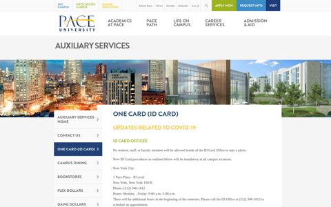 One Card (ID Card) | Auxiliary Services | PACE UNIVERSITY