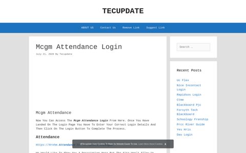 Mcgm Attendance Login - Tecupdate