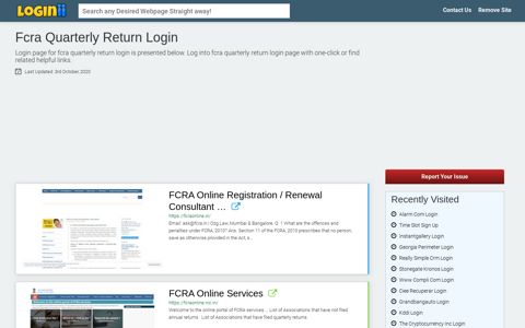 Fcra Quarterly Return Login - Loginii.com