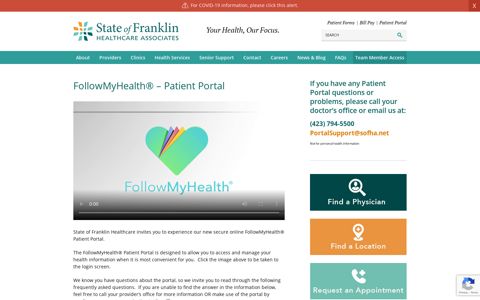 Patient Portal - State of Franklin Healthcare Associates