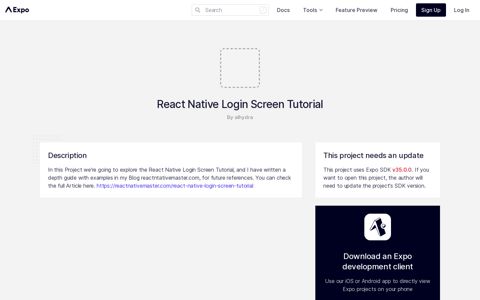 React Native Login Screen Tutorial on Expo