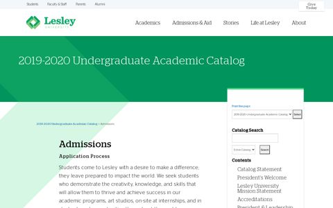 Lesley University - Admissions