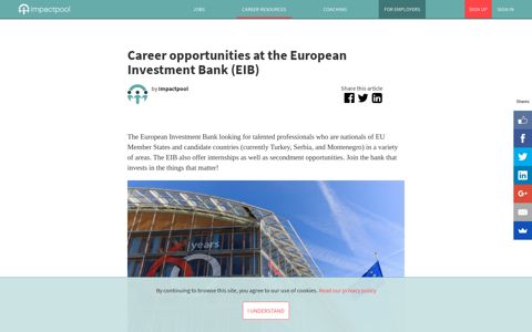 Career opportunities at the European Investment Bank (EIB)