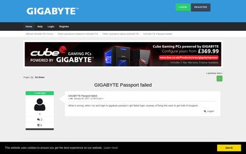 GIGABYTE Passport failed - Official GIGABYTE Forum
