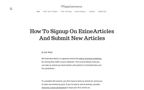 How To Signup On EzineArticles And Submit New Articles ...