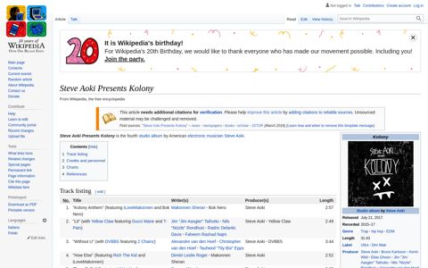 Steve Aoki Presents Kolony - Wikipedia