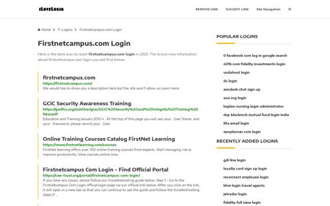 Firstnetcampus.com Login ❤️ One Click Access