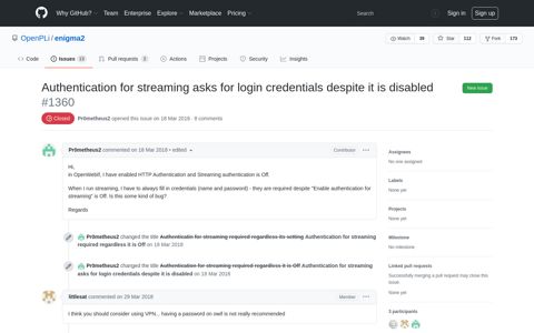 Authentication for streaming asks for login credentials despite ...