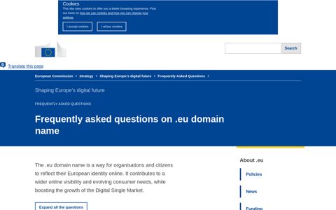 Frequently asked questions on .eu domain name | Shaping ...