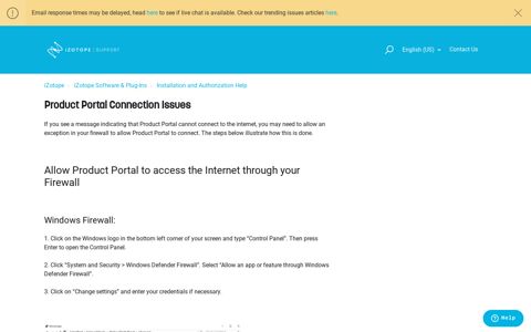 Product Portal Connection Issues – iZotope