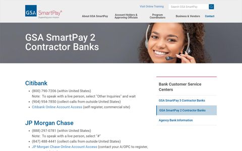 GSA SmartPay 2 Contractor Banks | Smartpay