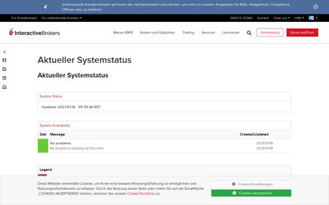 Aktueller Systemstatus | Interactive Brokers Luxembourg SARL