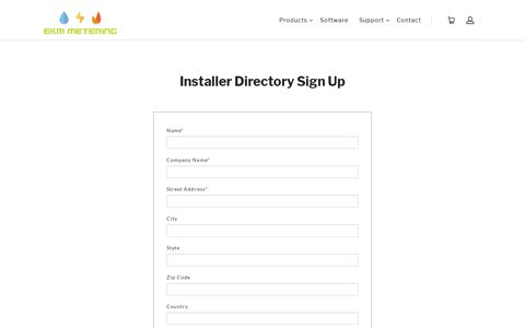 Installer Directory Sign Up | EKM Metering Inc.