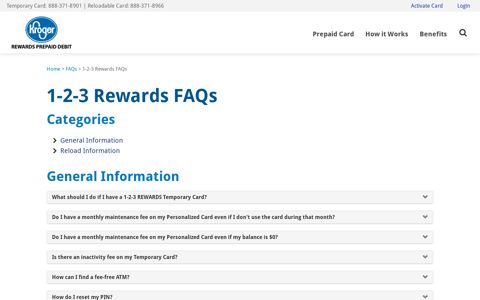 1-2-3 Rewards Prepaid Debit Card FAQ | Kroger REWARDS ...
