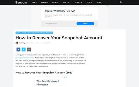 How to Recover Your Snapchat Account | Beebom