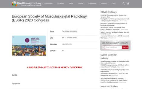 European Society of Musculoskeletal Radiology (ESSR) 2020 ...