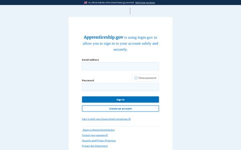 login.gov - Welcome - Apprenticeship.gov