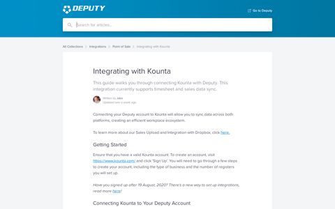 Integrating with Kounta | Deputy Help Center