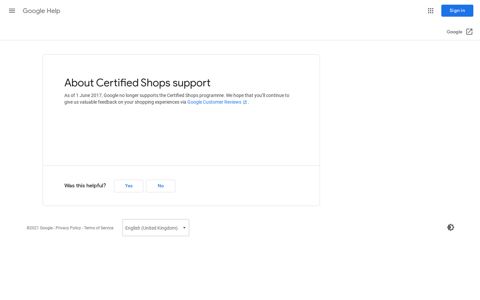 About Certified Shops support - Google Help