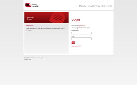 Money Network ® Pay Stub Portal