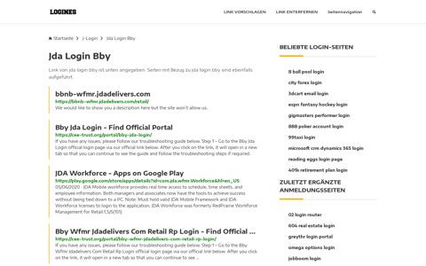 Jda Login Bby | Allgemeine Informationen zur Anmeldung