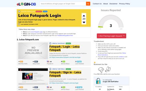 Leica Fotopark Login - A database full of login pages from all ...
