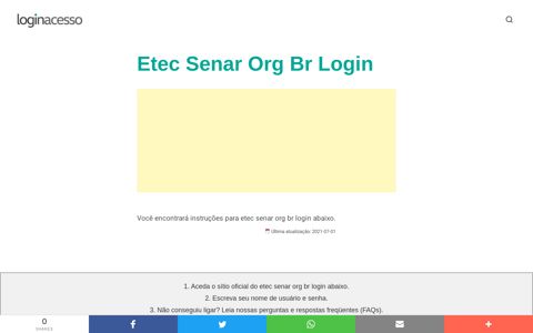 ▷ Etec Senar Org Br Login - Loginacesso.net
