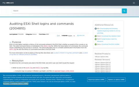 Auditing ESXi Shell logins and commands (2004810 ...