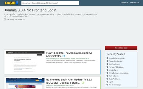 Jommla 3.8.4 No Frontend Login - Loginii.com