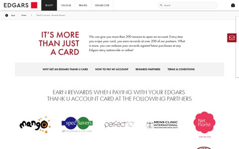 Thank U Account - Rewards Partners - Edgars