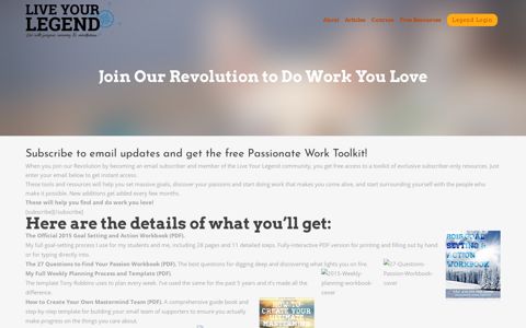 Join Our Revolution to Do Work You Love - Live Your Legend