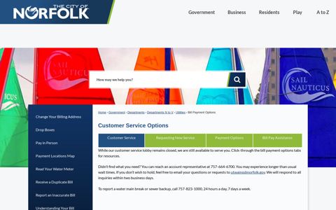 Customer Service Options | City of Norfolk, Virginia - Official ...