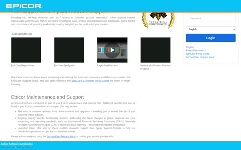 EpicCare - Support Web Portal - ServiceNow