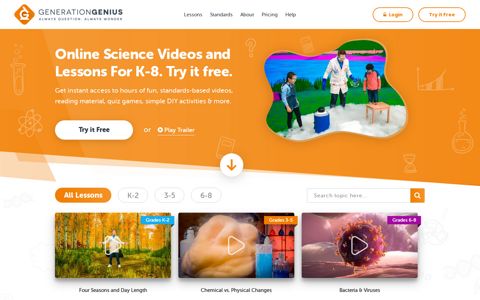 K-8 Science Videos & Lessons for Schools - Generation Genius