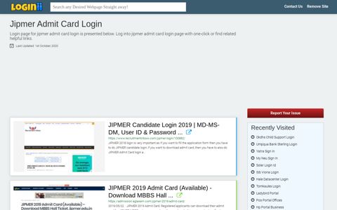 Jipmer Admit Card Login - Loginii.com