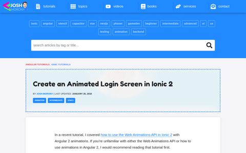 Create an Animated Login Screen in Ionic 2 | joshmorony ...